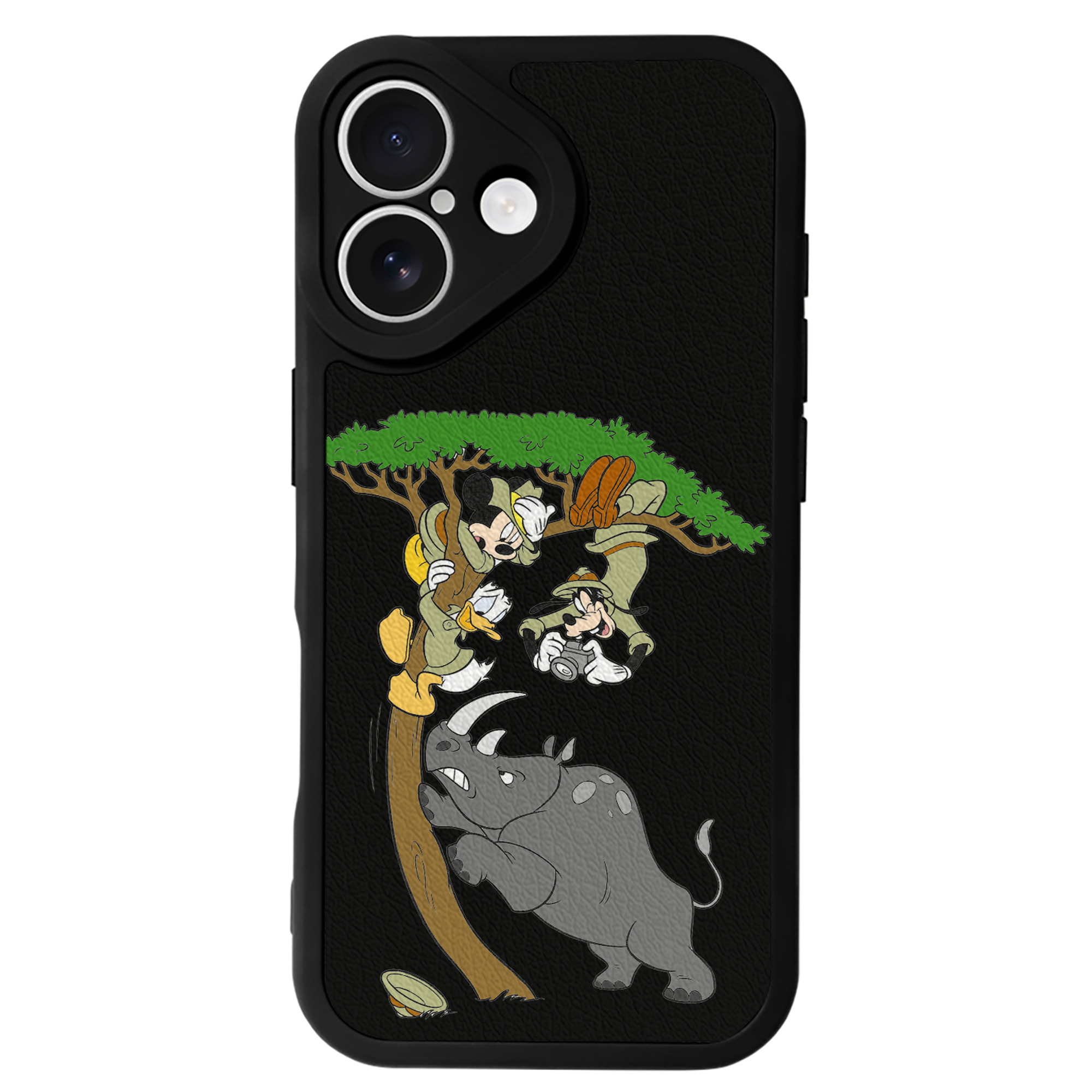 （画像用） ミッキーマウス Mickey Mouse 【iPhone 16シリーズ対応】シリコンスマホケース（レザー調） 材質：シリコン